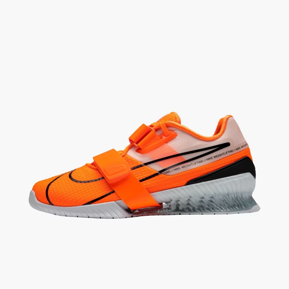 Men’s Nike Romaleos 4 Weightlifting Shoes.Size 9.Total Orange, Black, White. EUC